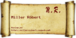Miller Róbert névjegykártya